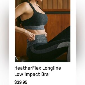 Fabletics Women's XS HeatherFlex Longline Low Impact Sports Bra gray athleisure